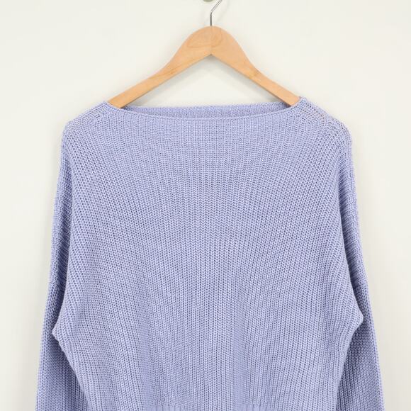 J.Crew Ribbed Funnel neck Sweater Linen Cotton Blend Lavender Lakeshore S NWT - Picture 3 of 8